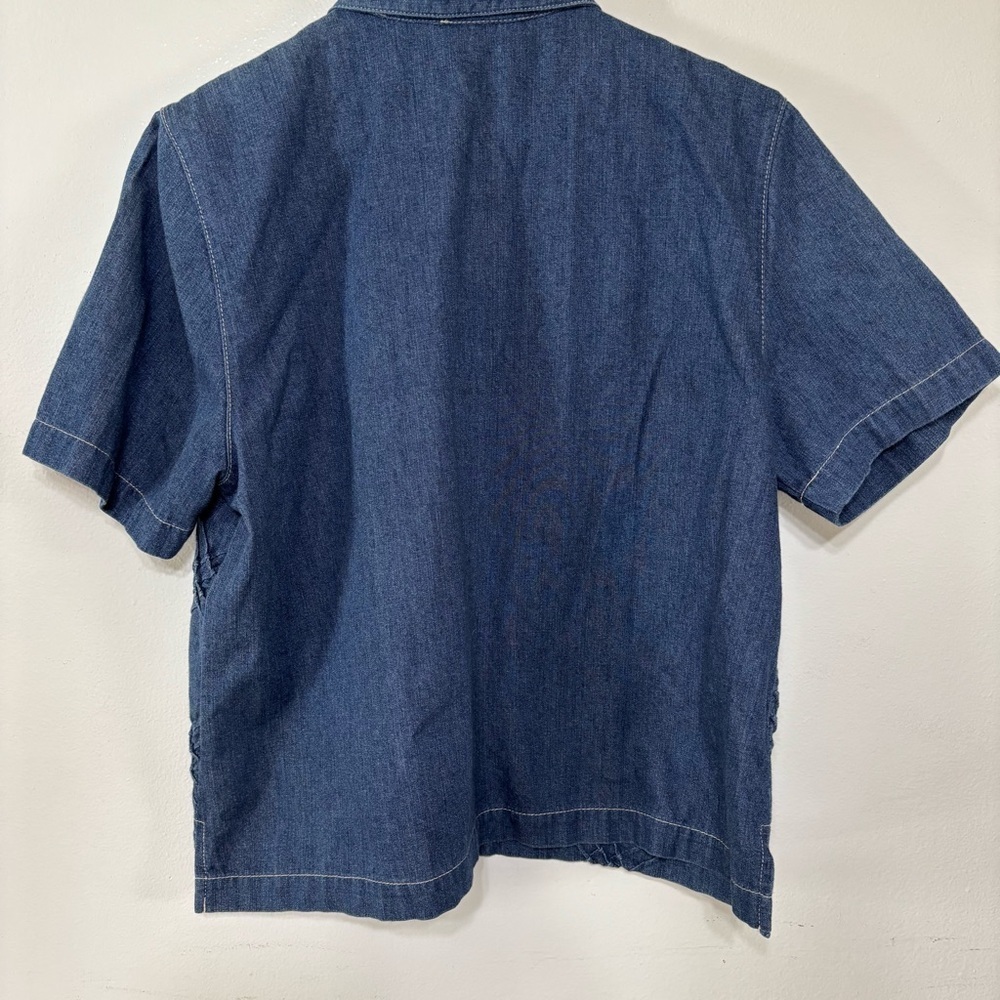 Vintage Koret City Denim Short Sleeve Shirt with Embroidered 4th of July Theme L - Picture 5 of 5